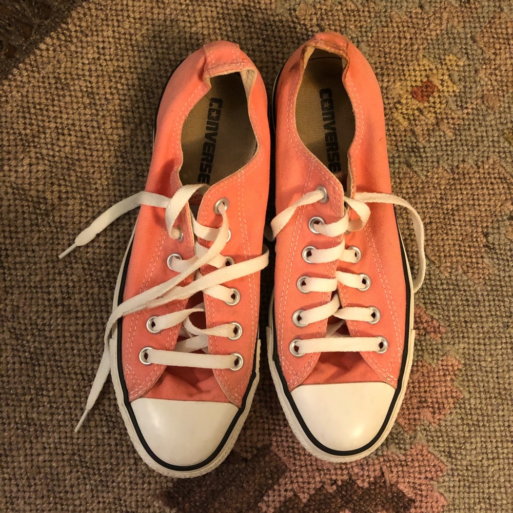 Pink, peach color converse